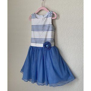 JONA MICHELLE Periwinkle Blue Dress Crinoline Skirt Size 5 Special Occasion